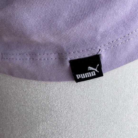 PUMA  Women's Essentials Slim Logo Tee Lavender Crop Top - Picture 5 of 7